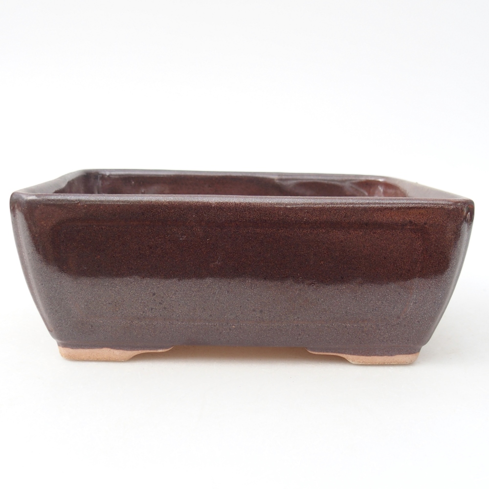Bol à bonsaï en céramique 15,5 x 11,5 x 6 cm, brun