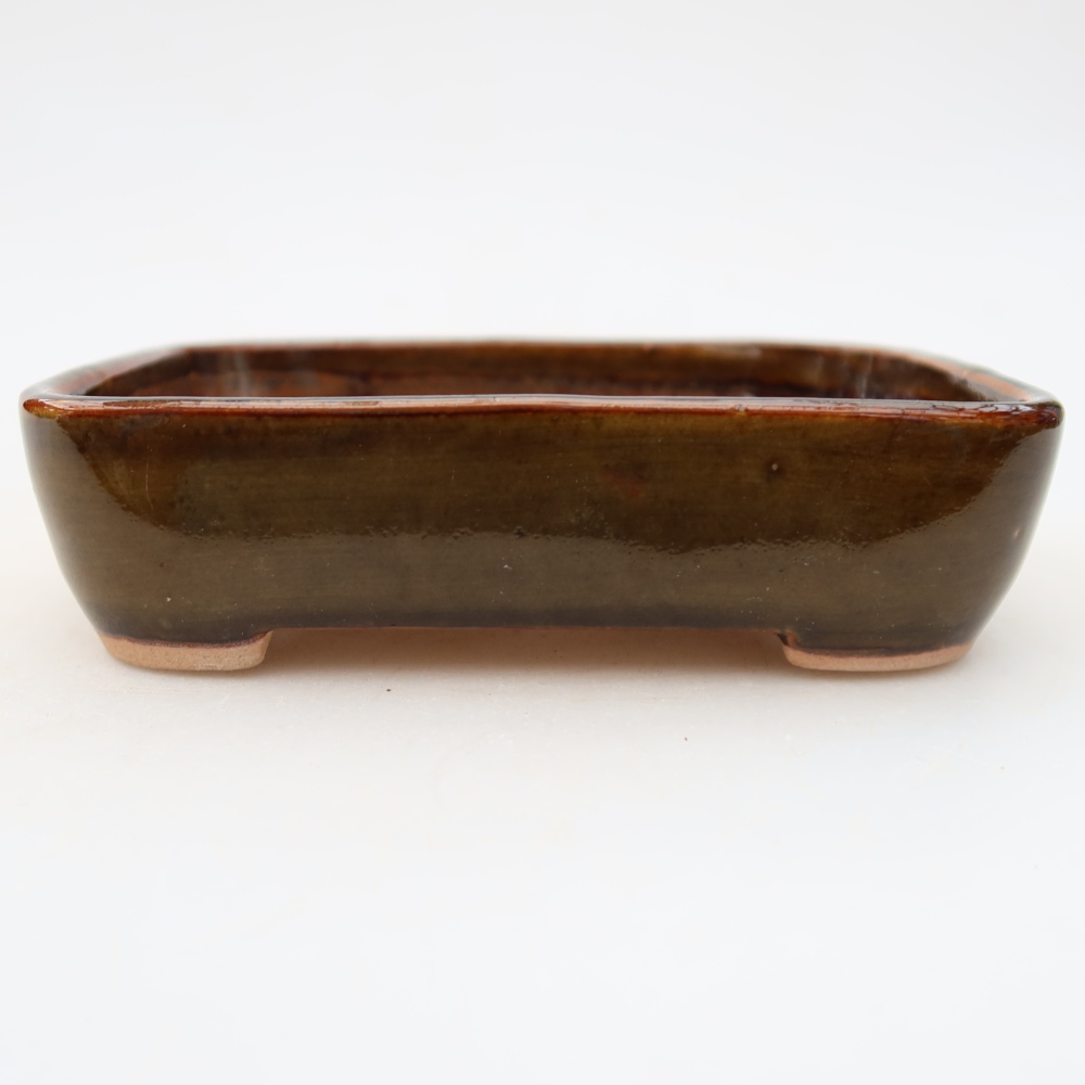 Pot à bonsaï en céramique 12,5 x 9 x 3,5 cm, couleur marron