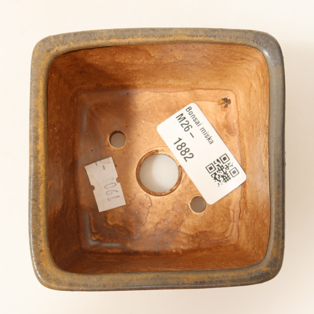 Bol à bonsaï en céramique 8,5 x 8,5 x 5,5 cm, brun