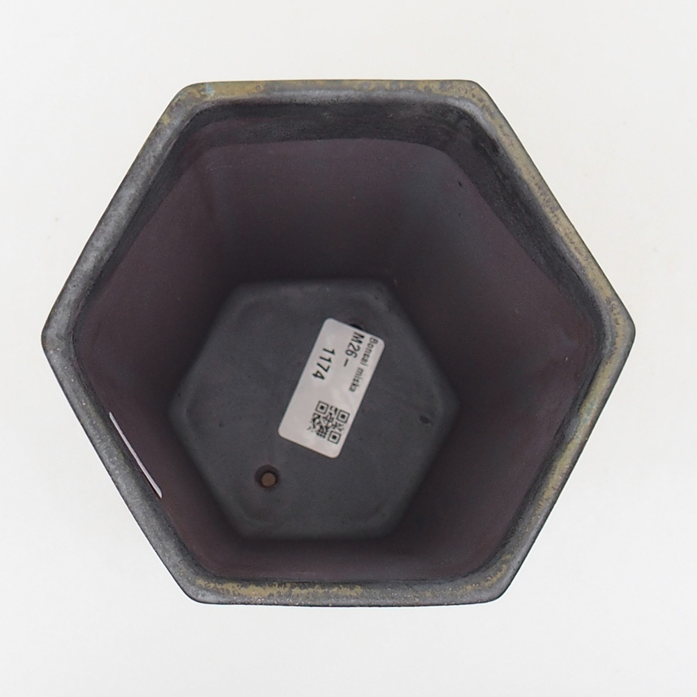 Bol à bonsaï en céramique 13 x 11,5 x 17 cm, vert-gris