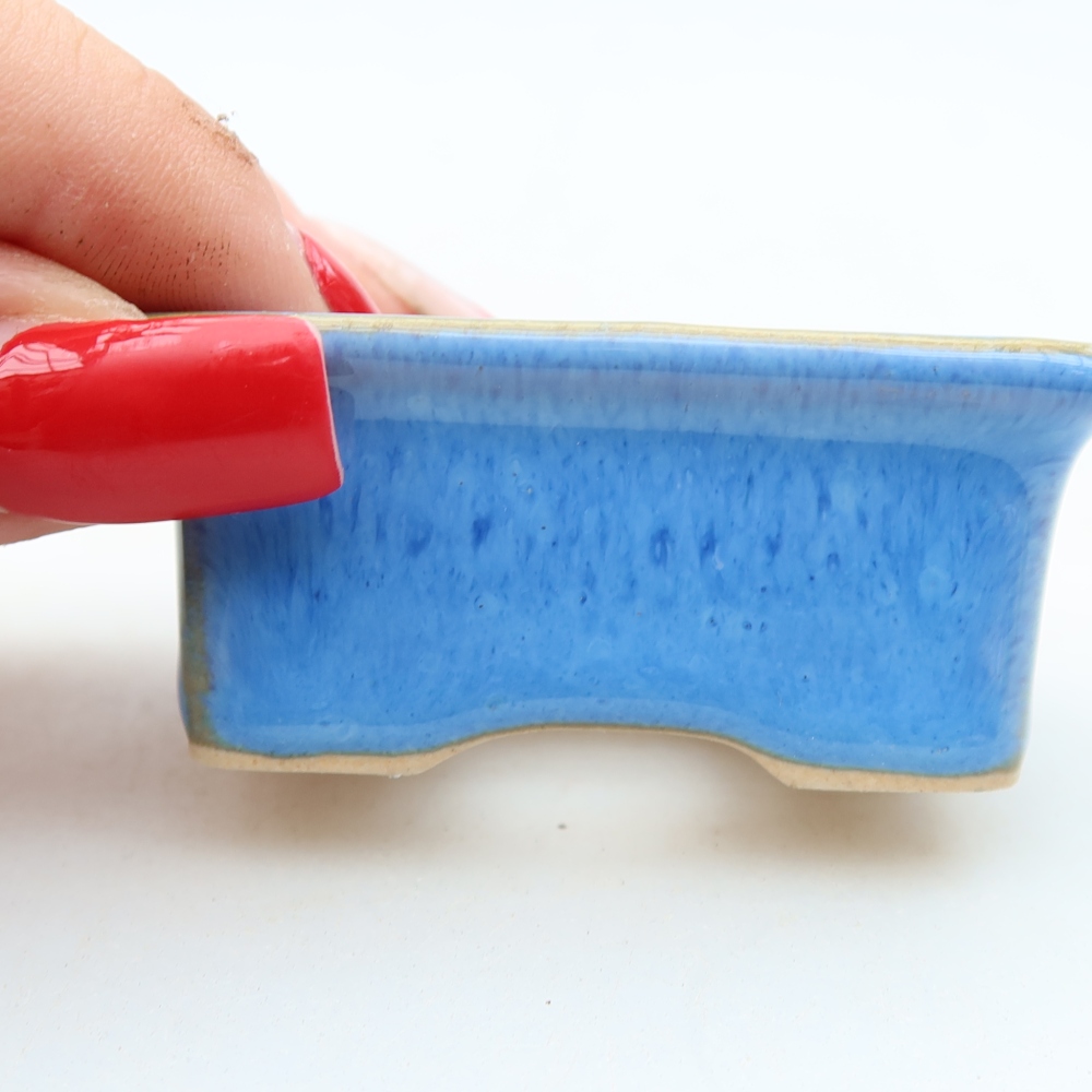 Bol à bonsaï en céramique 6 x 4,5 x 2,5 cm, couleur bleu