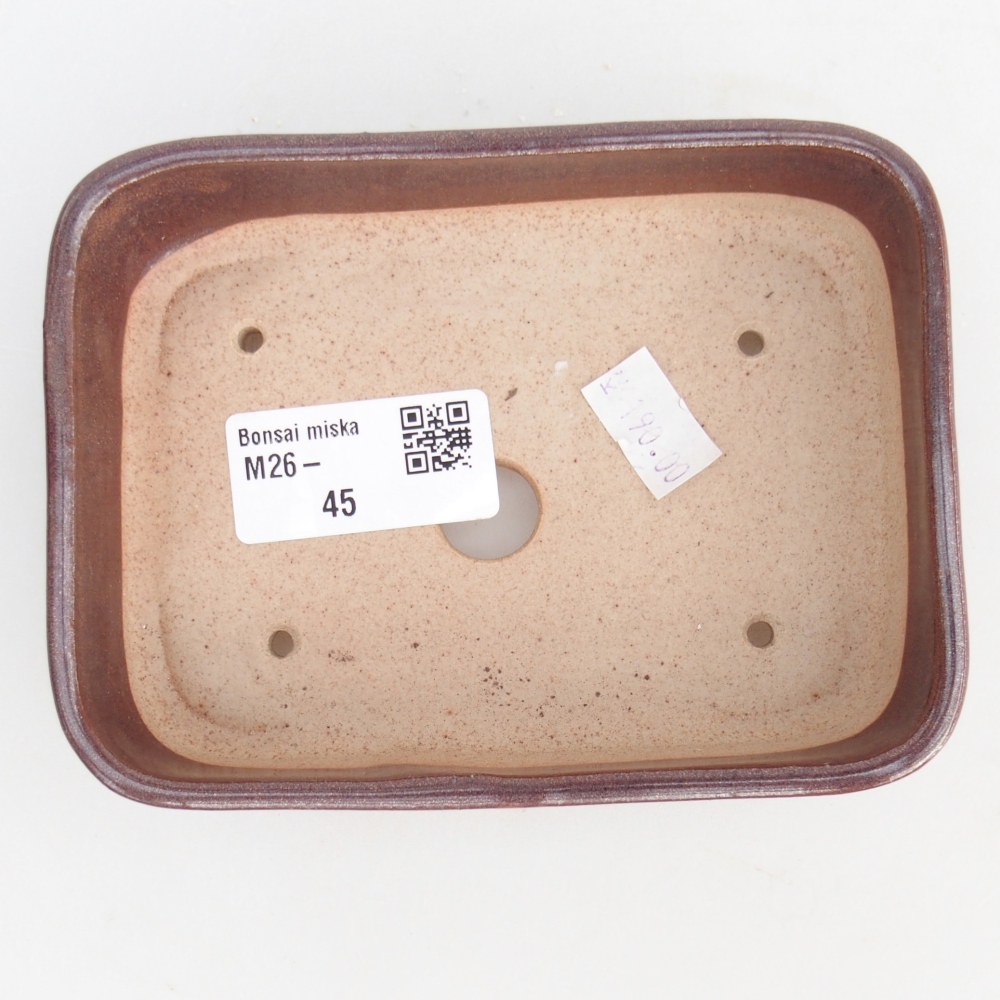 Bol à bonsaï en céramique 12,5 x 9,5 x 3,5 cm, brun