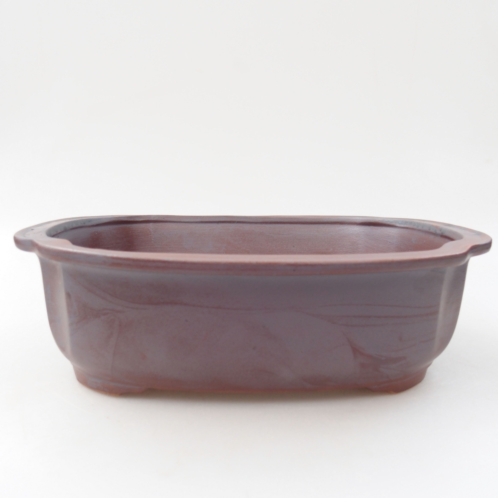 Bol à bonsaï en céramique 24,5 x 21 x 7 cm, couleur métal