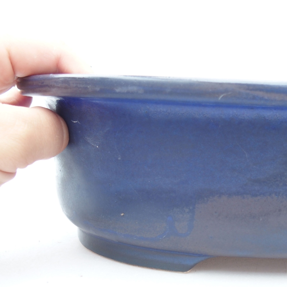 Bol à bonsaï en céramique 26 x 22 x 8 cm, couleur bleu