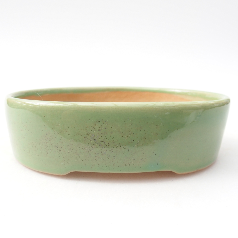 Bol à bonsaï en céramique 12,5 x 10 x 3,5 cm, vert