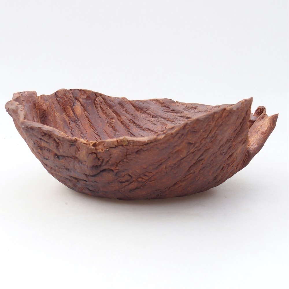 Coquille en céramique 20 x 20 x 8 cm , couleur marron