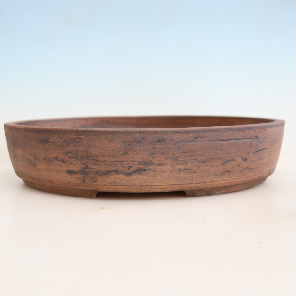 Pot à bonsaï en céramique 36 x 30 x 7 cm, couleur marron