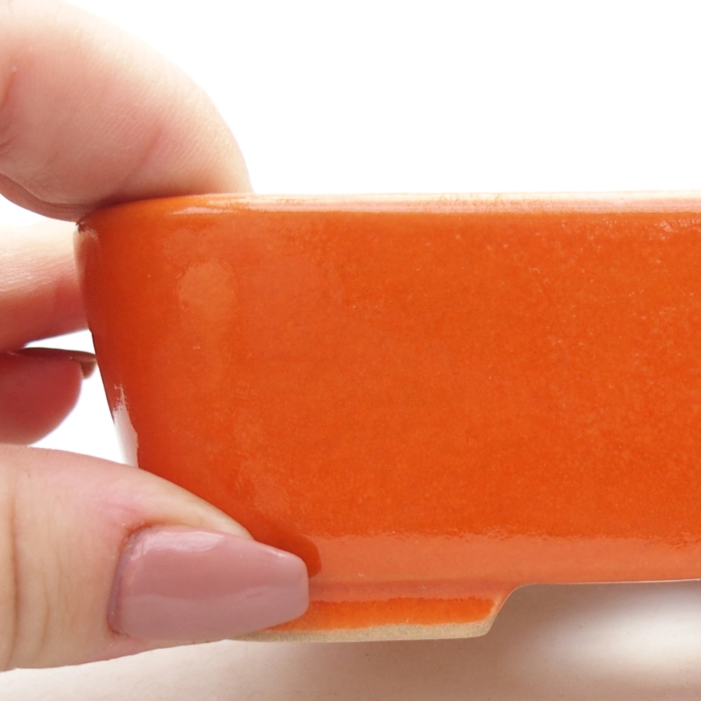Bol à bonsaï en céramique 12,5 x 9 x 3,5 cm, orange