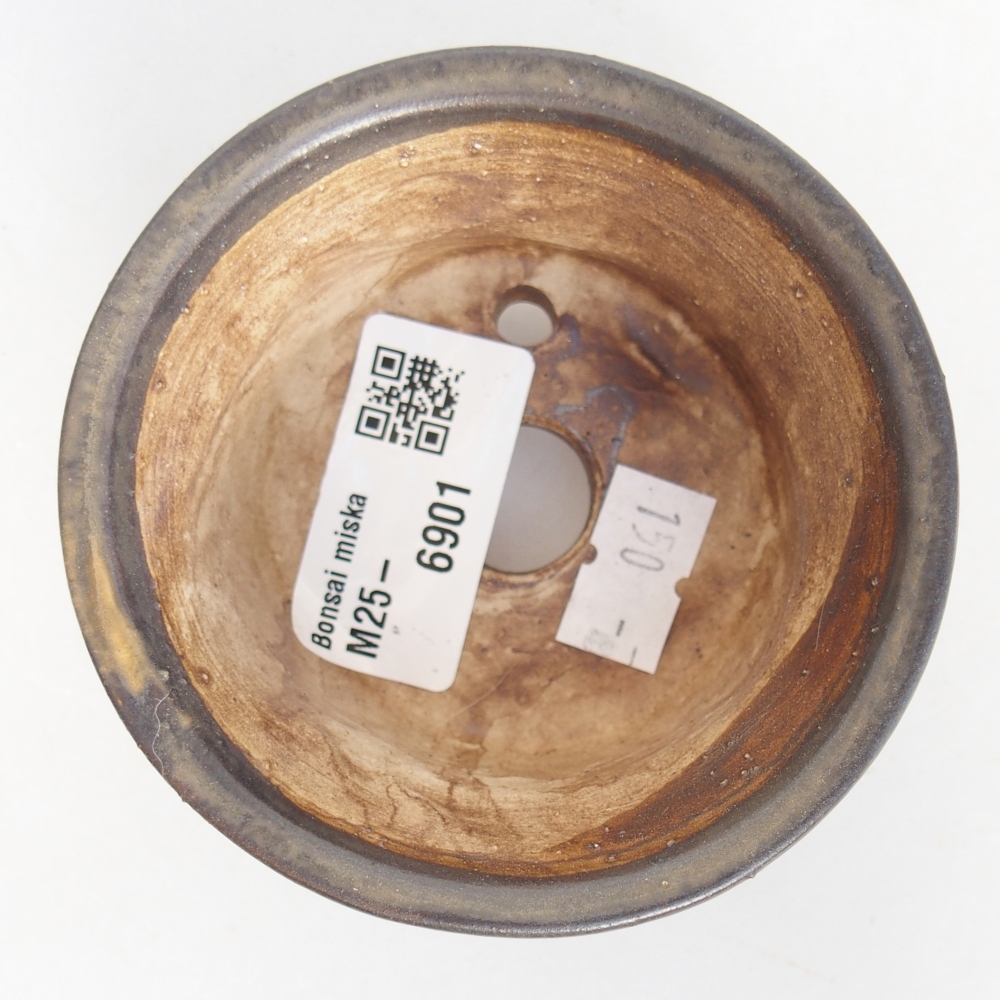 Bol à bonsaï en céramique 8 x 8 x 4,5 cm, brun