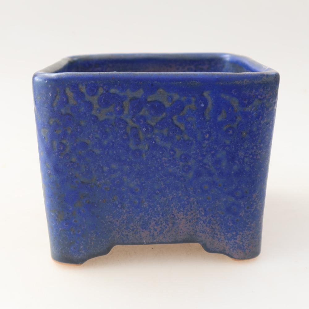Bol à bonsaï en céramique 10 x 10 x 8 cm, couleur bleu