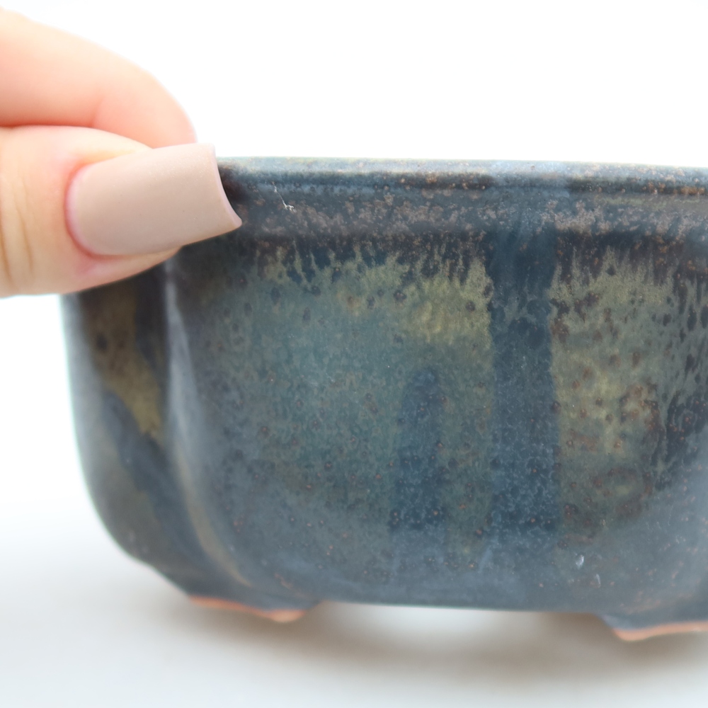 Pot à bonsaï en céramique 13,5 x 11 x 6 cm, couleur marron