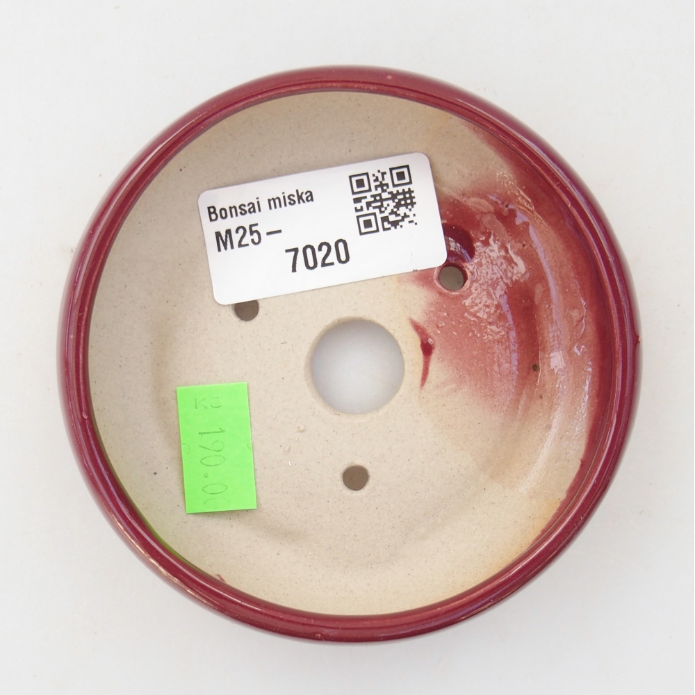 Bol à bonsaï en céramique 9 x 9 x 2,5 cm, couleur bordeaux