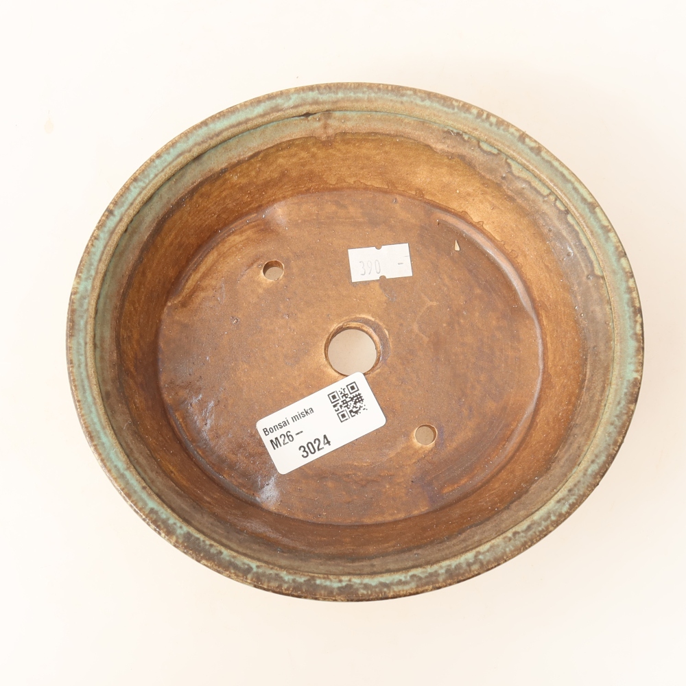 Pot à bonsaï en céramique 17,5 x 16,5 x 4,5 cm, couleur marron