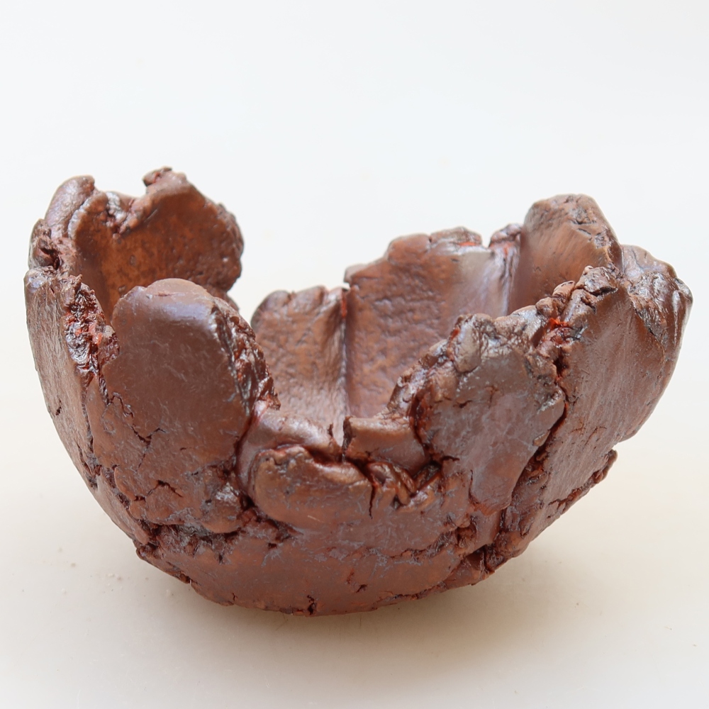Coquille en céramique 9,5 x 9 x 6 cm, couleur marron