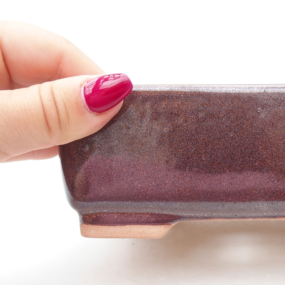 Bol à bonsaï en céramique 15 x 11 x 5,5 cm, brun