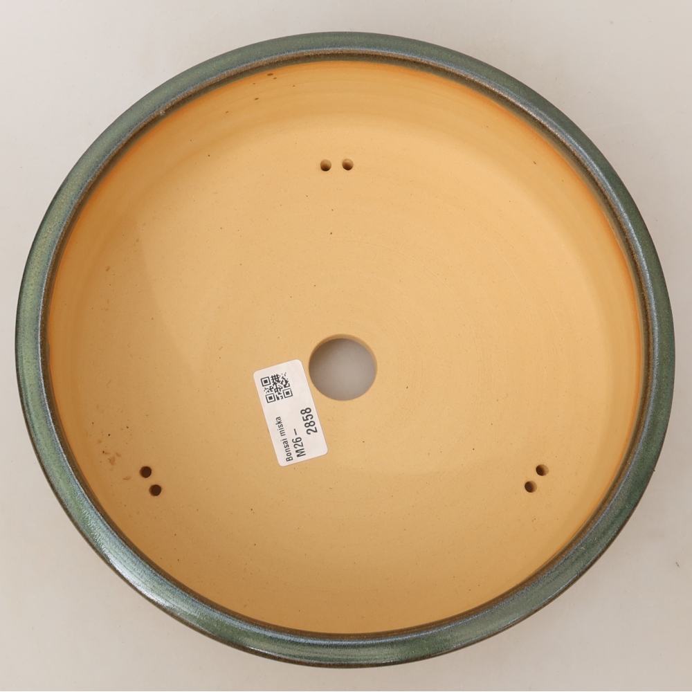 Pot à bonsaï en céramique 23 x 23 x 7 cm, couleur verte