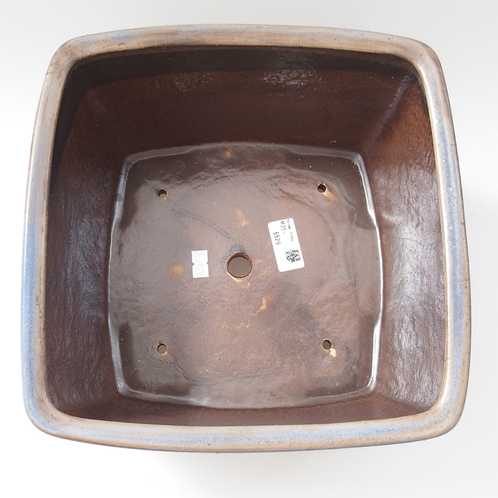 Bol à bonsaï en céramique 26,5 x 26,5 x 16 cm, couleur bleu