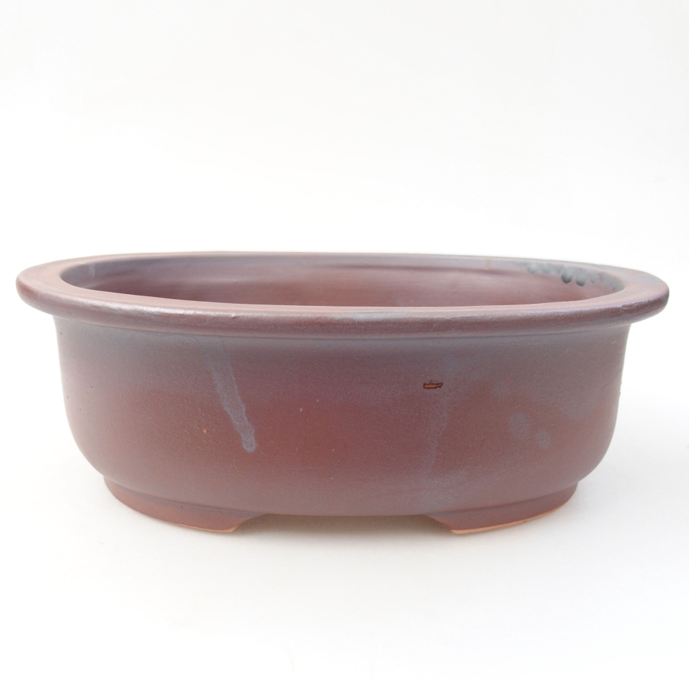 Bol à bonsaï en céramique 23 x 19 x 8 cm, couleur métal