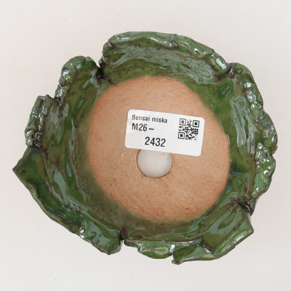 Coquille en céramique  11 x 10,5 x 5,5 cm, couleur verte