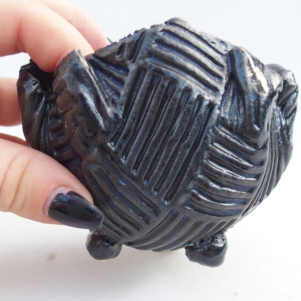 Coquille en céramique 8 x 8 x 8 cm , couleur bleue