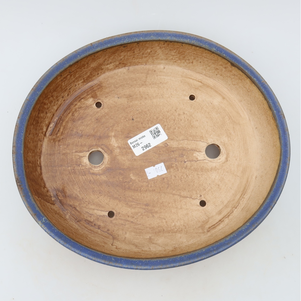 Pot à bonsaï en céramique 27 x 24 x 5,5 cm, couleur bleue