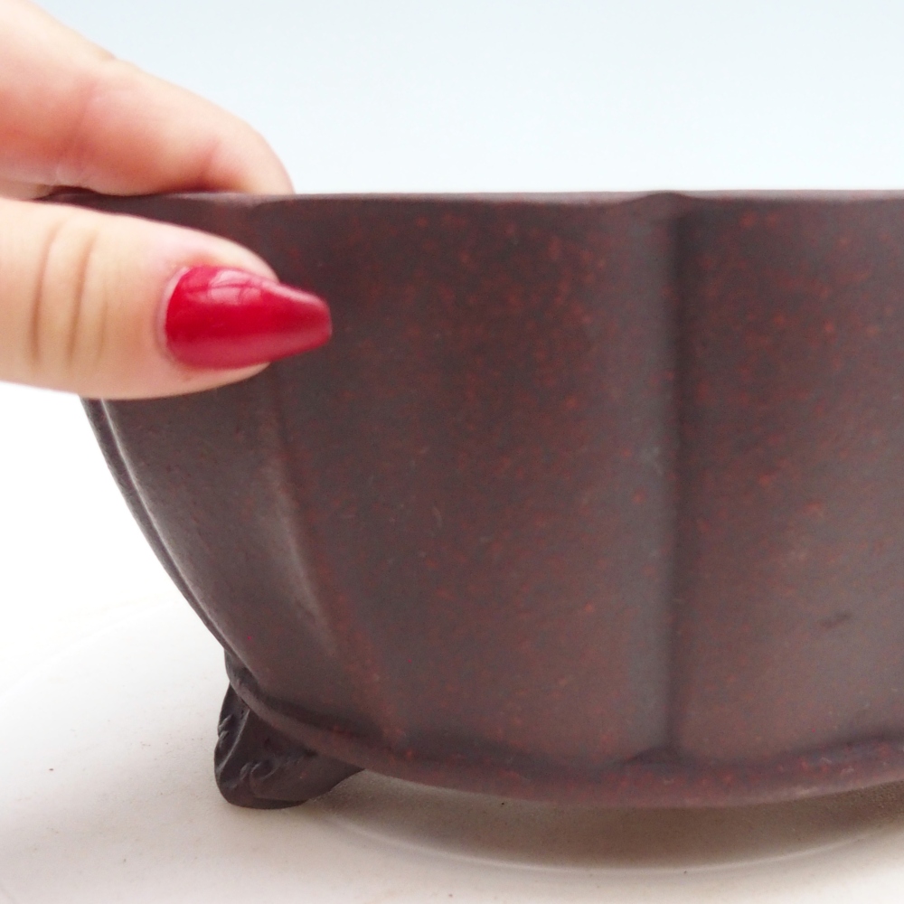 Bol à bonsaï en céramique 19 x 19 x 9,5 cm, brun