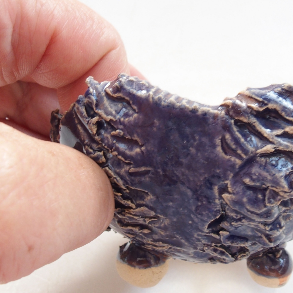 Coquille en céramique 7 x 7 x 5 cm , couleur bleu