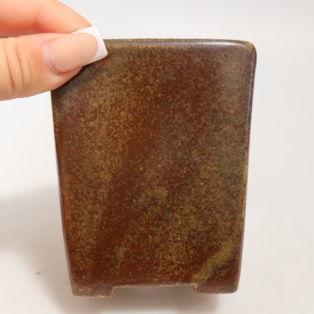 Bol à bonsaï en céramique 7,5 x 7,5 x 9,5 cm, brun