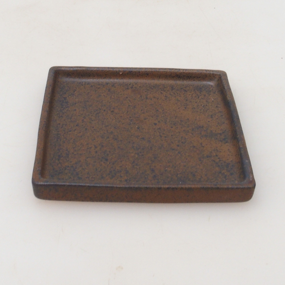 Plateau pour bonsaïs carré M - 10 x 10 x 1,5 cm - brun
