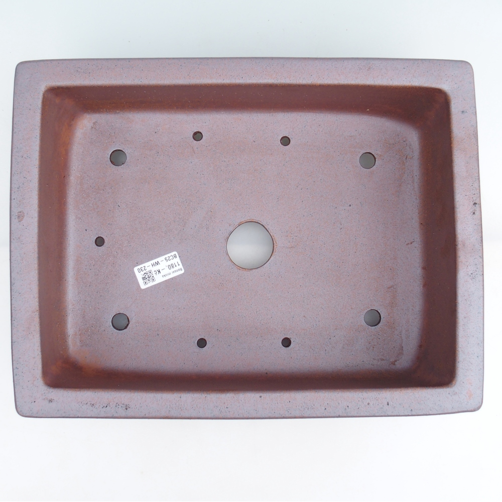 Bol à bonsaï en céramique 35,5 x 27 x 11 cm, couleur métal