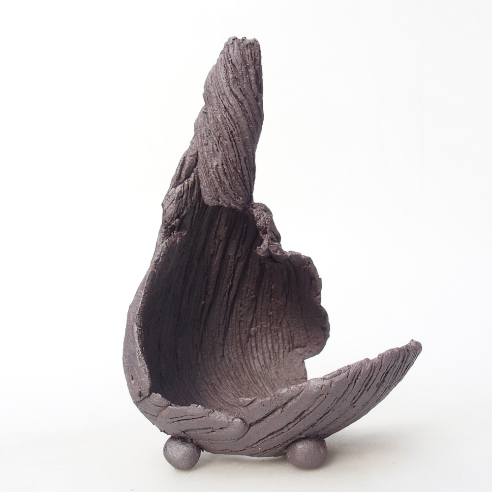 Coquille en céramique 8 x 9 x 14 cm , couleur métallique