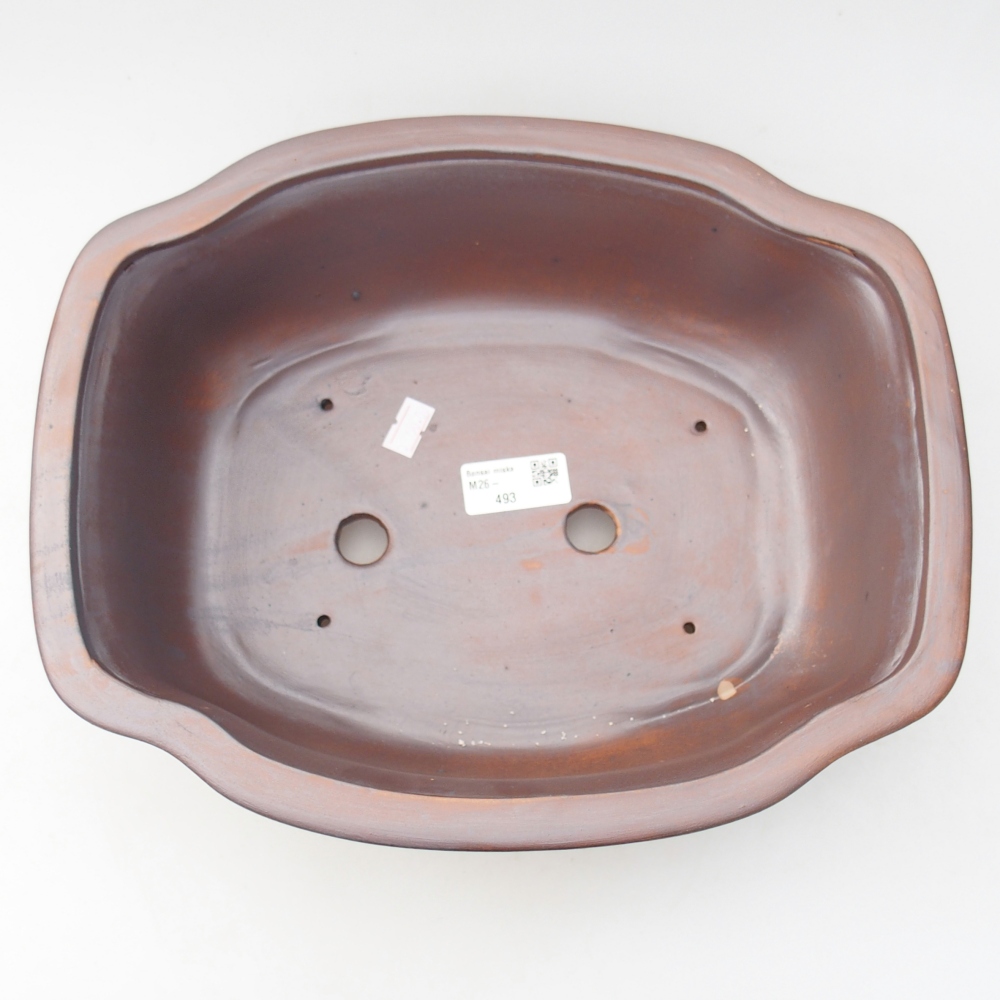 Bol à bonsaï en céramique 30 x 25 x 10 cm, couleur métal