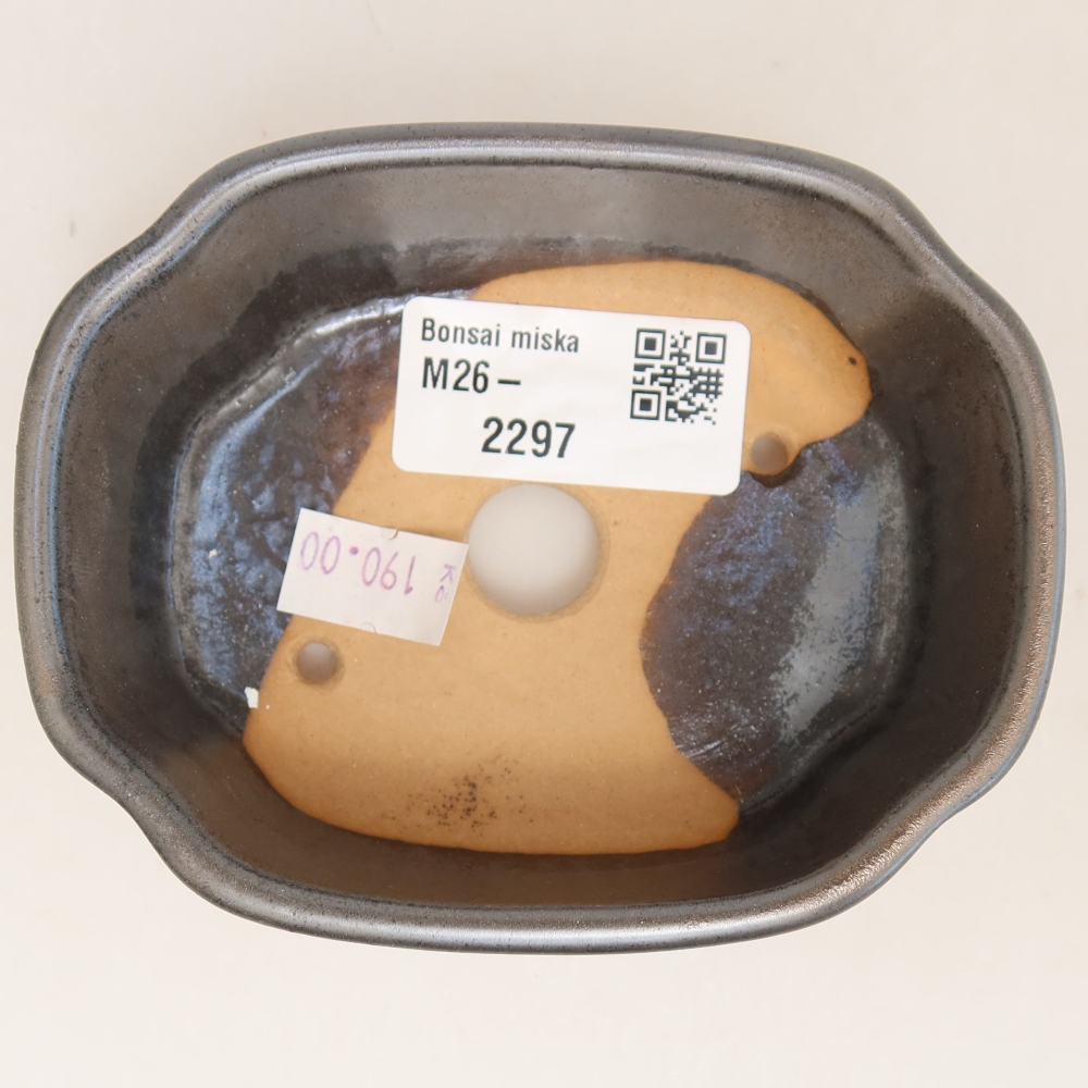 Pot à bonsaï en céramique 10,5 x 8 x 4 cm, couleur métallique