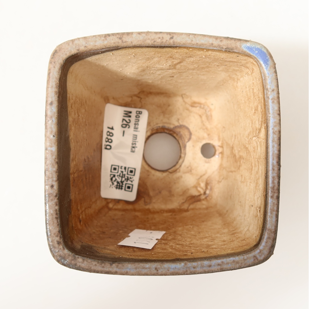 Pot à bonsaï en céramique 7,5 x 7,5 x 7,5 cm, couleur bleue