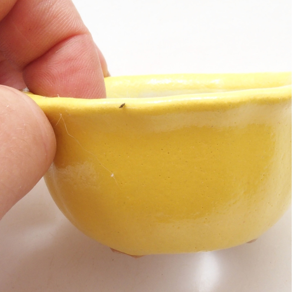 Bol à bonsaï en céramique 7 x 3 x 3,5 cm, jaune