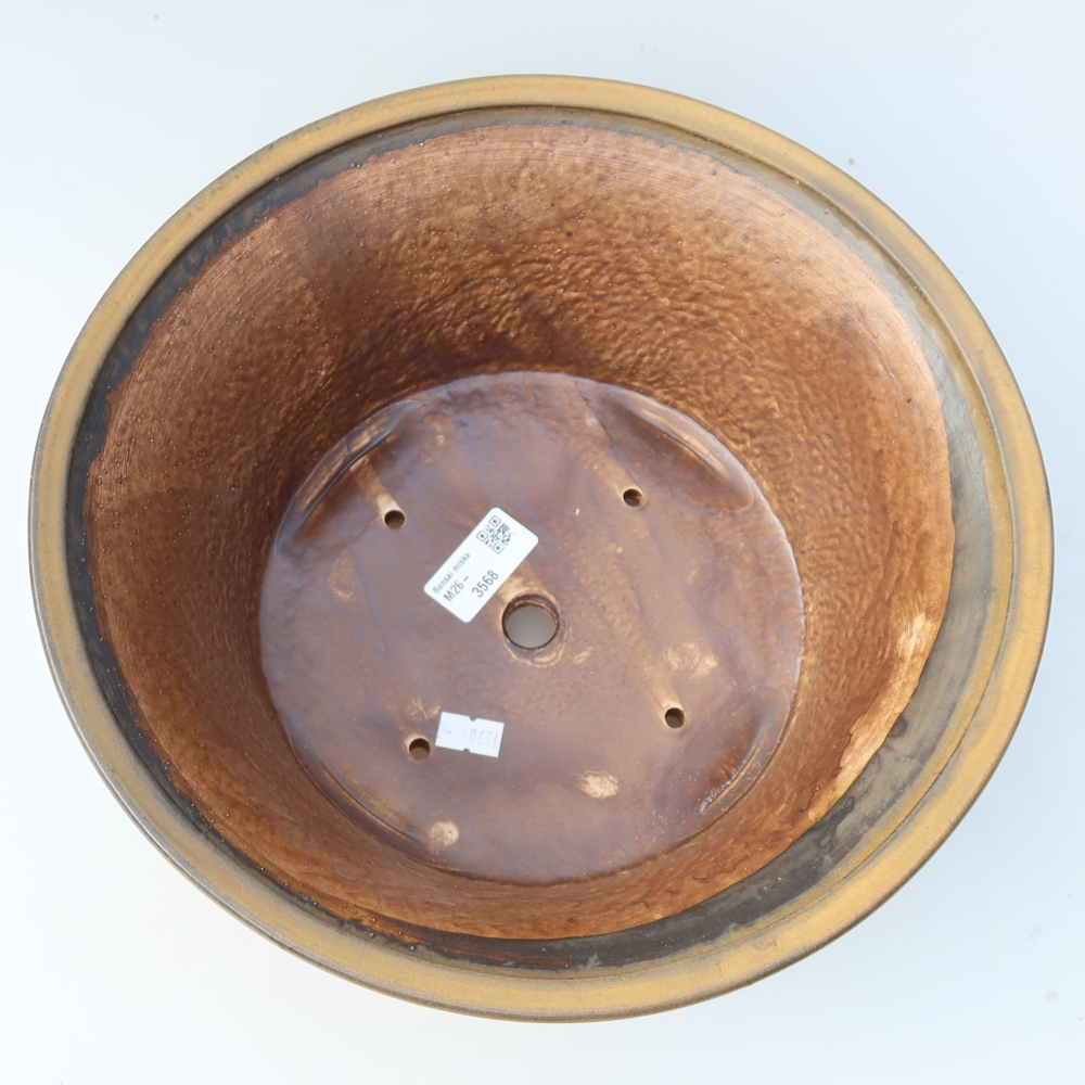 Pot à bonsaï en céramique 29 x 29 x 12,5 cm, couleur marron