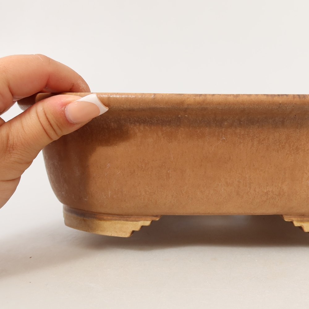 Pot à bonsaï en céramique 25 x 21,5 x 7,5 cm, couleur rose