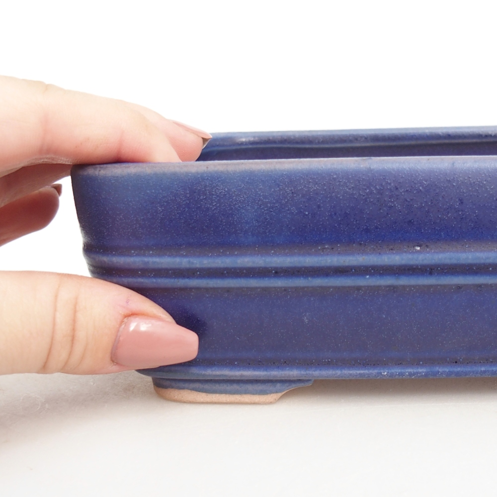 Bol à bonsaï en céramique 16,5 x 12 x 5,5 cm, couleur bleu