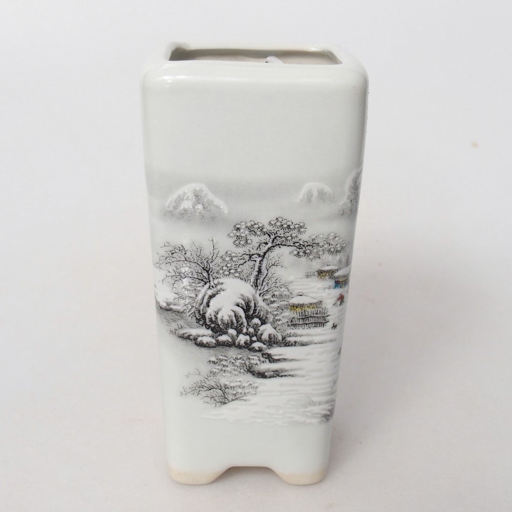 Bol à bonsaï en céramique 5,5 x 5,5 x 12 cm, couleur blanc