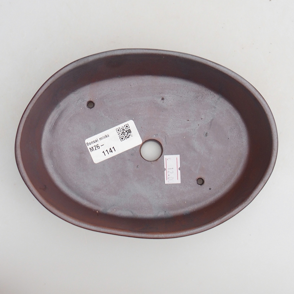 Bol à bonsaï en céramique 18,5 x 13 x 4 cm, couleur métal