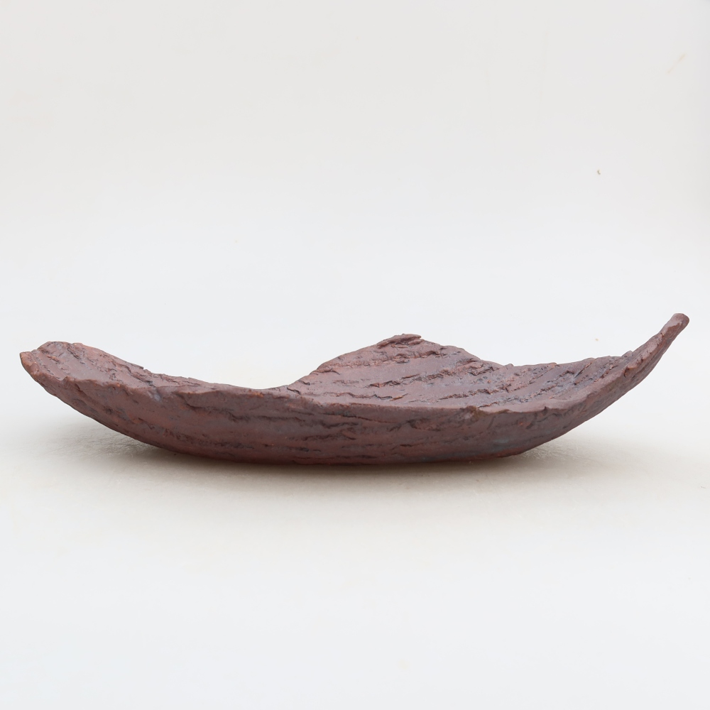 Coquille en céramique  30 x 19,5 x 7 cm, couleur marron