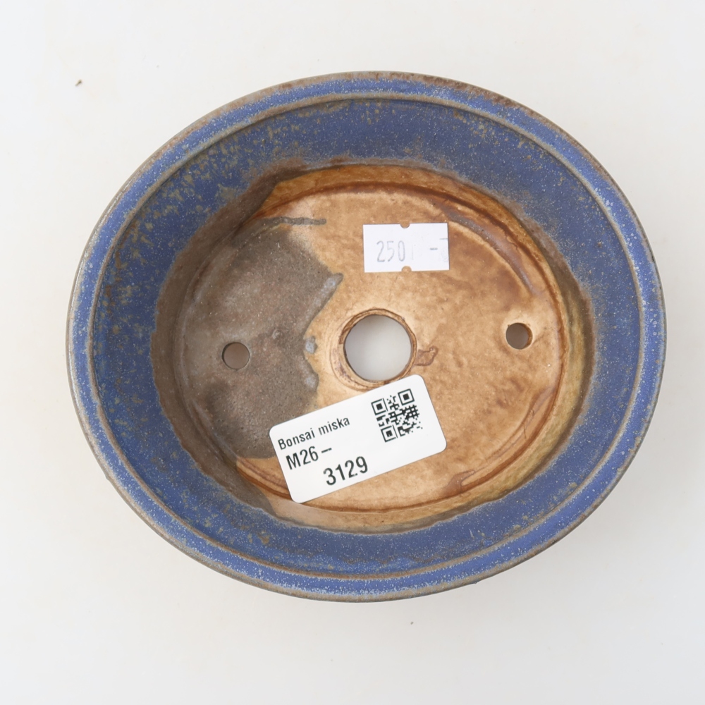 Pot à bonsaï en céramique 13 x 11,5 x 4 cm, couleur bleue
