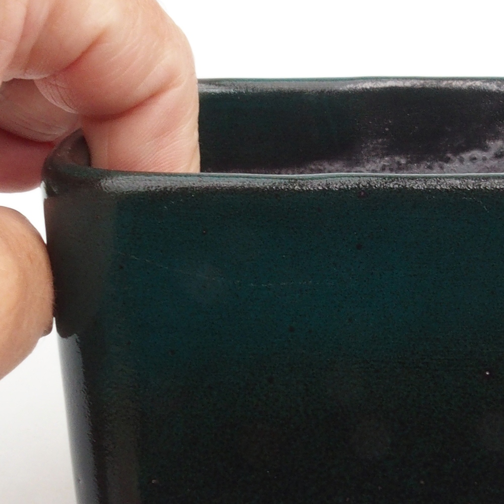 Bol à bonsaï en céramique 10 x 10 x 8 cm, vert