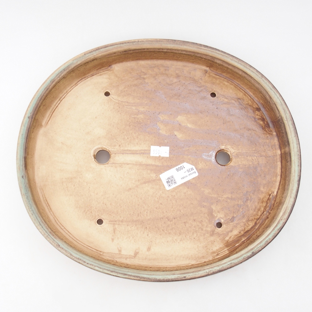 Bol à bonsaï en céramique 30,5 x 27 x 4 cm, vert