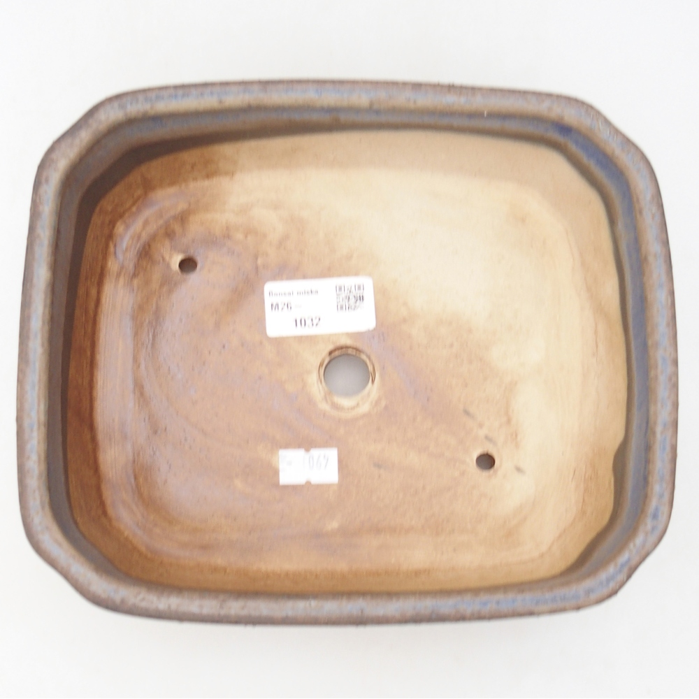 Bol à bonsaï en céramique 21 x 18 x 6 cm, couleur bleu