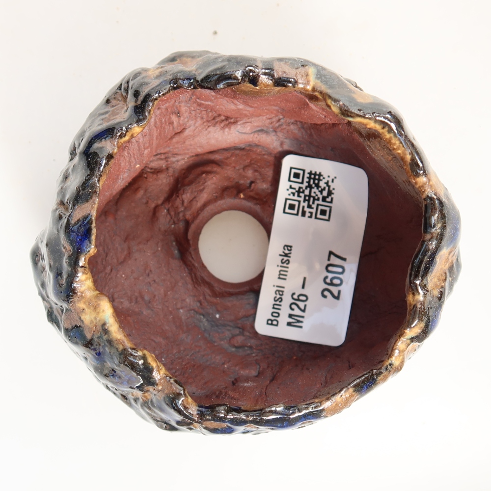 Coquille en céramique  7 x 7 x 5,5 cm, couleur bleu-brun