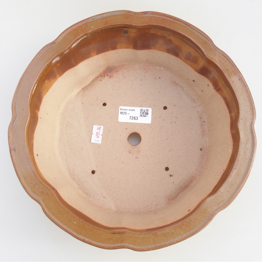 Bol à bonsaï en céramique 27 x 27 x 8 cm, brun