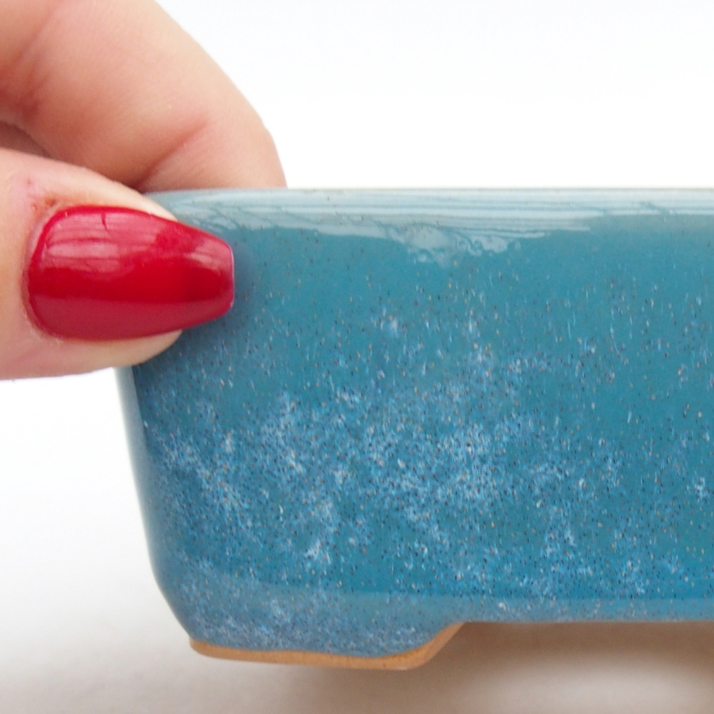 Bol à bonsaï en céramique 10,5 x 8,5 x 4 cm, couleur bleu