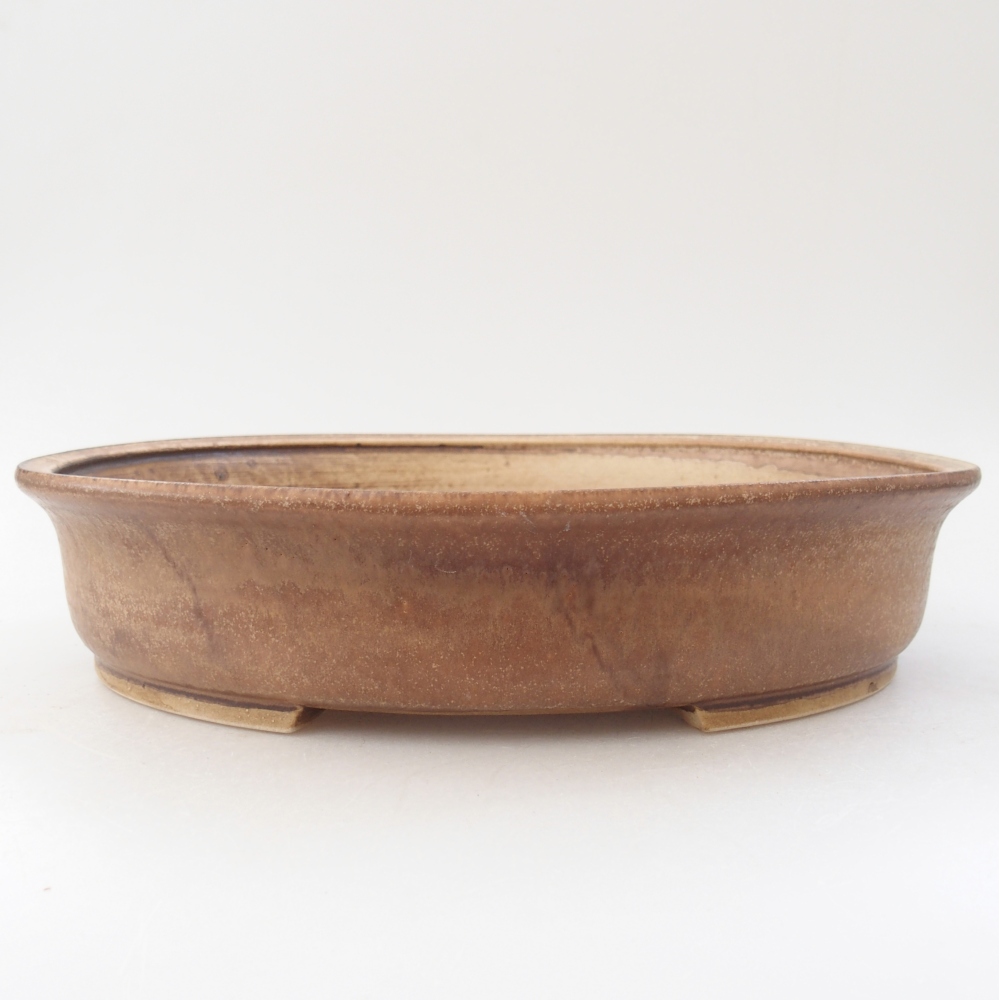 Bol à bonsaï en céramique 26,5 x 23,5 x 5,5 cm, couleur beige
