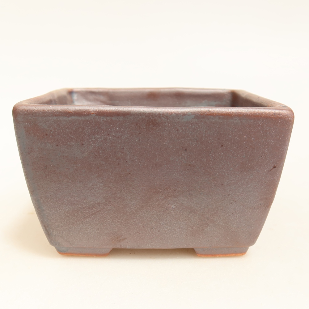 Pot à bonsaï en céramique 10,5 x 10,5 x 6,5 cm, couleur métallique